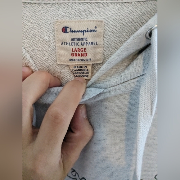 Champion Women's Gray Pullover Hoodie Size L - Picture 3 of 5